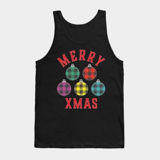 Merry Xmas Buffalo Plaid Ornaments Tank Top